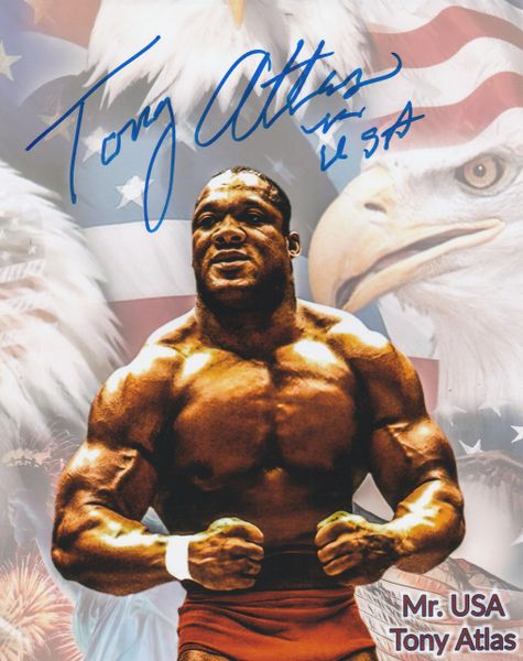 Tony Atlas autograph 8x10, Mr. USA