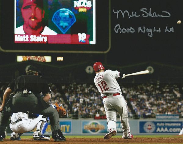 Matt Stairs autograph 8x10, Philadelphia Phillies, Goodnight LA