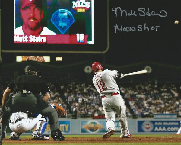 Matt Stairs autograph 8x10, Philadelphia Phillies, Moon Shot