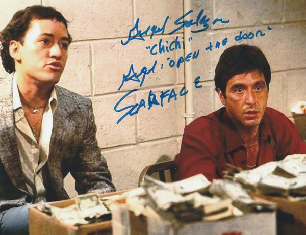 Angel Salazar autograph 8x10, Scarface movie, Chi-Chi, cool quote