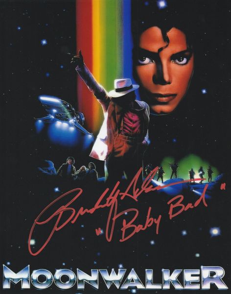 Brandon Adams autograph 8x10, Moonwalker, Baby Bad inscription