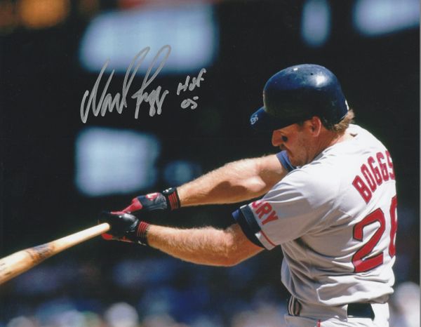 Wade Boggs autograph 8x10, Boston Red Sox, HOF 05 inscription