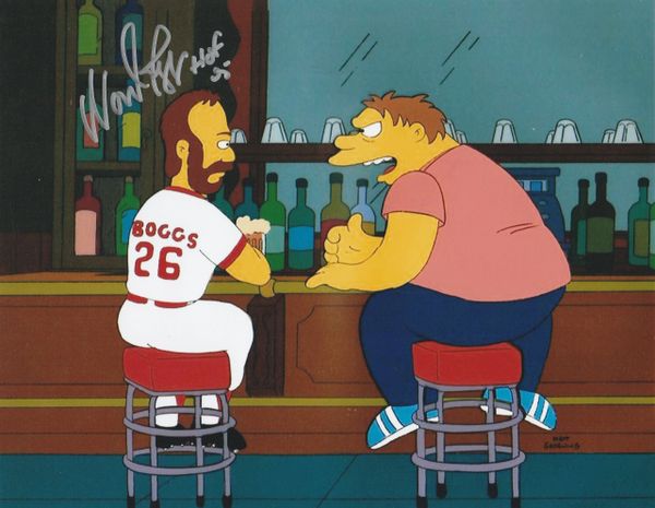 Wade Boggs autograph 8x10, The Simpsons, HOF 05