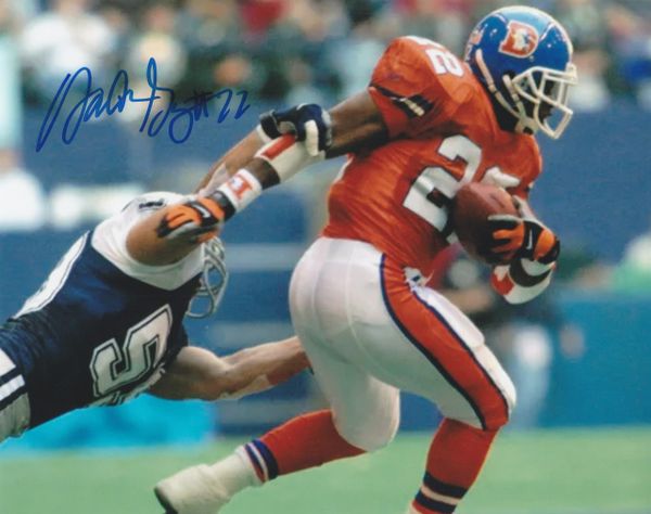 Olandis Gary autograph 8x10, Denver Broncos #22, vs Dallas