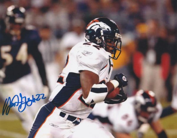 Olandis Gary autograph 8x10, Denver Broncos #22, vs. Baltimore