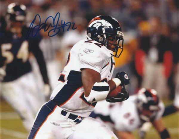 Olandis Gary autograph 8x10, Denver Broncos #22, vs Baltimore