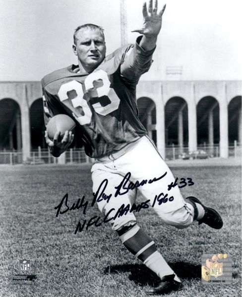 Billy Ray Barnes autograph 8x10, Philadelphia Eagles, 1960 champ