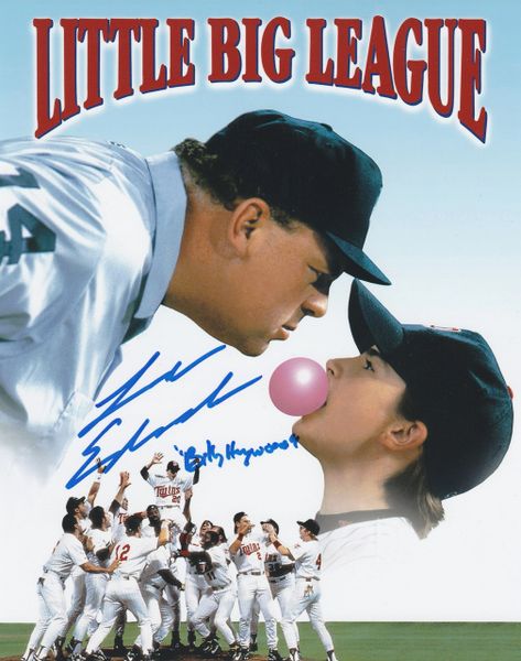 Luke Edwards autograph 8x10, Little Big League, character inscription
