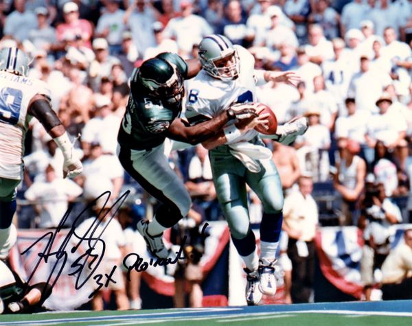 Hugh Douglas autograph 8x10, Philadelphia Eagles, 3x Pro Bowl