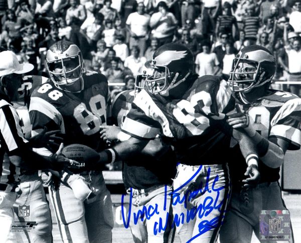 Vince Papale Signed Philadelphia Eagles White Jersey 8x10 Photo