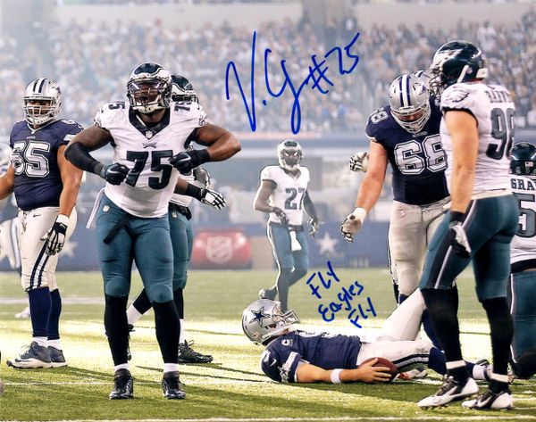 Vinny Curry autograph 8x10, Philadelphia Eagles, Fly Eagles Fly