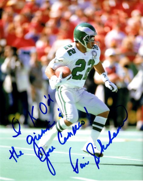 Vai Sikahema autograph 8x10, Philadelphia Eagles, RARE inscription!