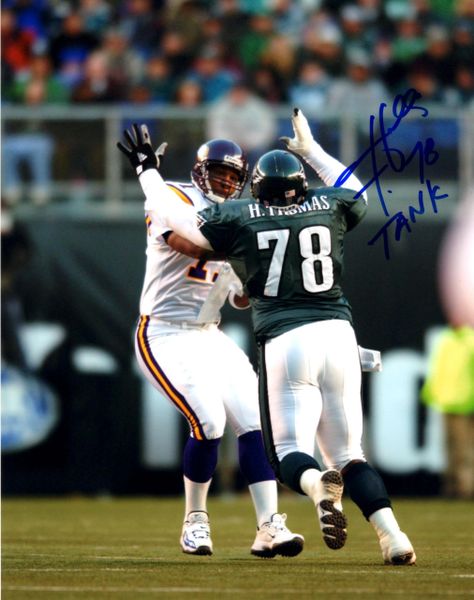 Hollis Thomas autograph 8x10, Philadelphia Eagles, Tank