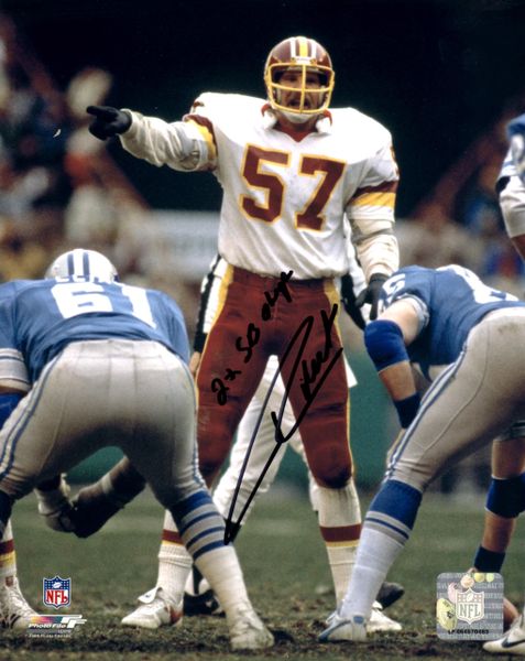 Rich Milot autograph 8x10, Washington Redskins, 2x SB Champ