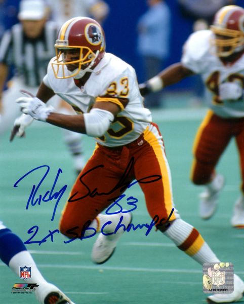 Ricky Sanders autograph 8x10, Washington Redskins, 2x SB Champs