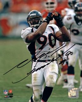 Ed McCaffrey 2x SB Champs Signed Denver Broncos White Road