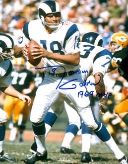 Roman Gabriel autographed 8x10, Los Angeles Rams, 1969 NFL MVP