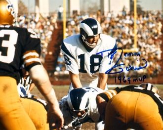 Roman Gabriel Signed Picture - Losangeles 1969 Mvp eagles Cpoy Jsa stamp  8x10