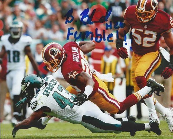 Bashaud Breeland autograph 8x10, Washington Redskins, Fumble!