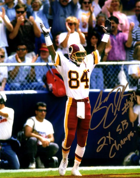 Gary Clark autograph 8x10, Washington Redskins, 2x SB Champs