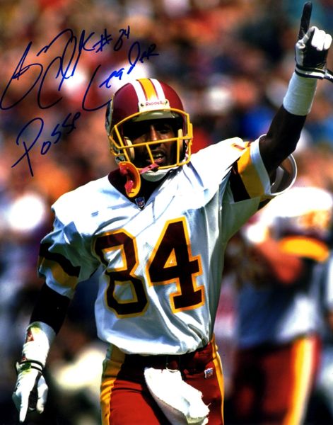 Gary Clark autograph 810, Washington Redskins, rare inscription