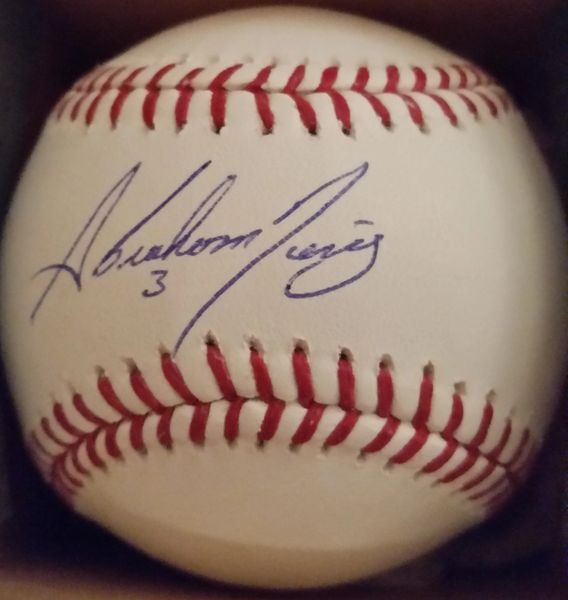 Abraham Nunez, autographed MLB baseball,
