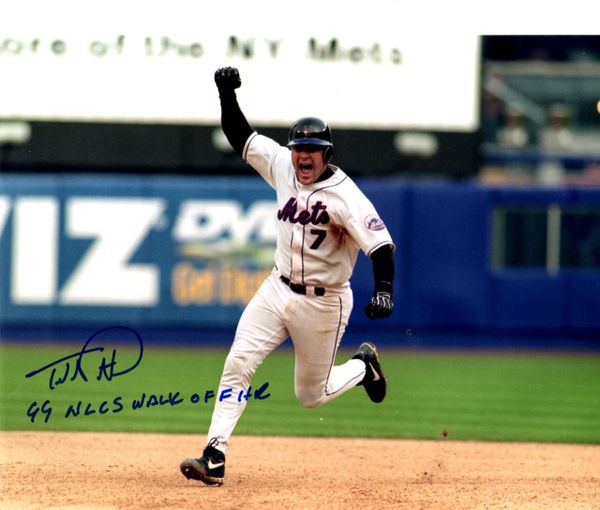 Todd Pratt, autographed 8x10, New York Mets, 99' NLDS Walk Off HR inscription