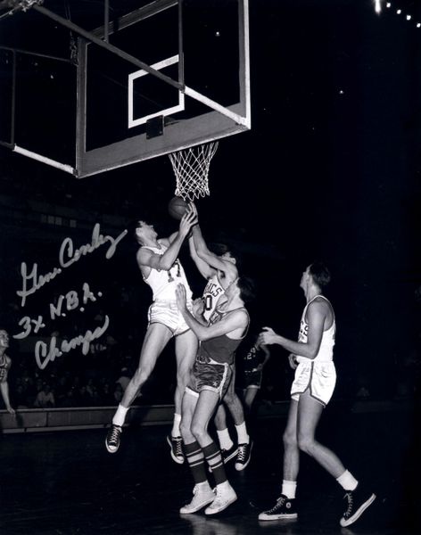 Gene Conley, autographed 8x10, Boston Celtics, 3x NBA Champs inscription