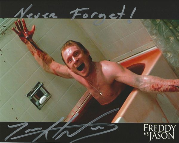 Zack Ward autograph 8x10, Freddy vs Jason, scary inscription!