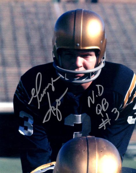 George Izo autograph 8x10, Notre Dame with inscription