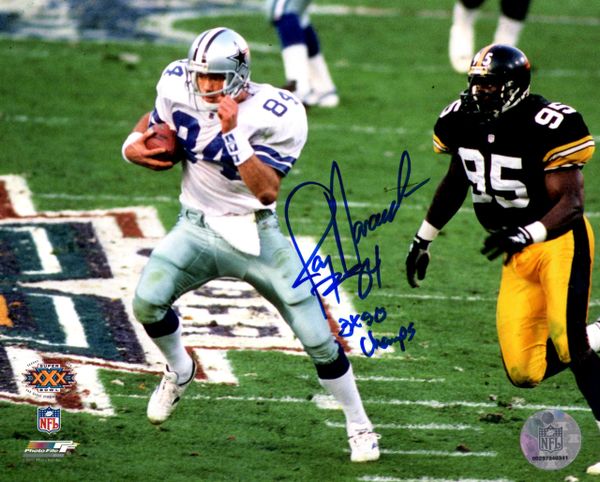 Jay Novacek autograph 8x10, Dallas Cowboys, 3x SB Champs