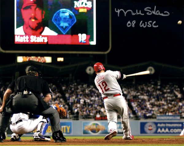 Matt Stairs autographed 8x10, Philadelphia Phillies, 08 WSC