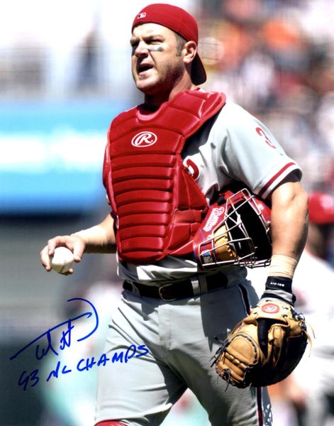 Todd Pratt autograph 8x10, Philadelphia Phillies, 93 NL Champs