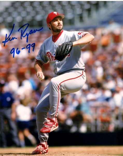 Ken Ryan autograph 8x10, Philadelphia Phillies, 96-99