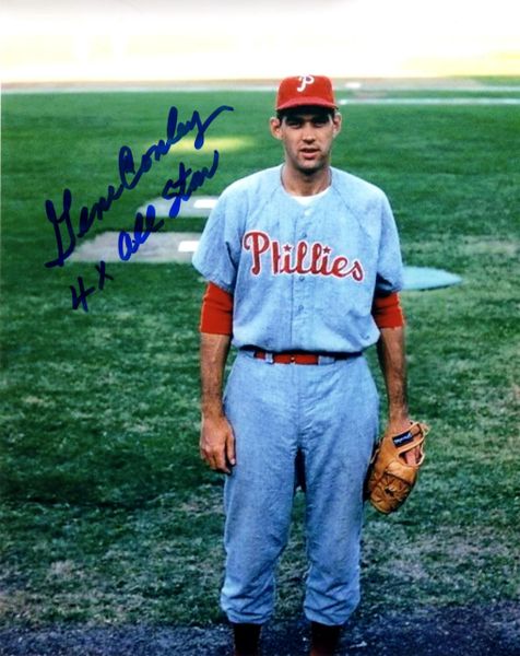 Gene Conley autographed 8x10, Philadelphia Phillies, 4x All Star