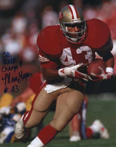 Marc Logan autograph 8x10, San Francisco 49ers, SB Champs