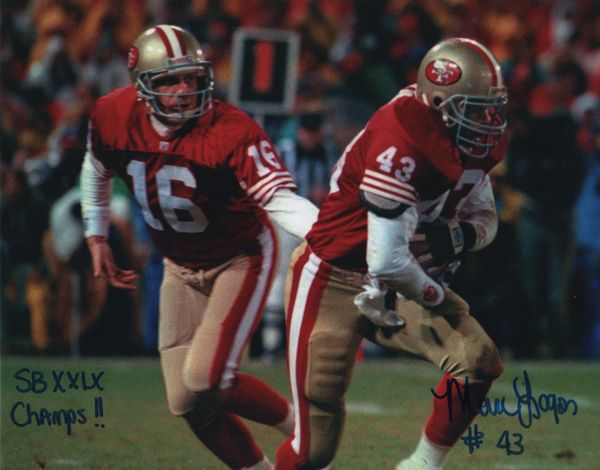 Marc Logan autograph 8x10, San Francisco 49ers, SB XXIX Champs