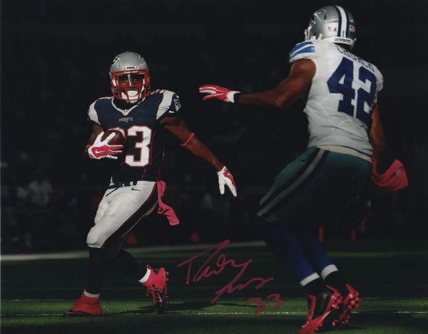 Dion Lewis autograph 8x10, New England Patriots vs Dallas