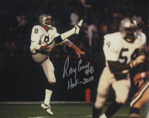 Ray Guy autograph 8x10, Oakland Raiders inscription HOF 2014