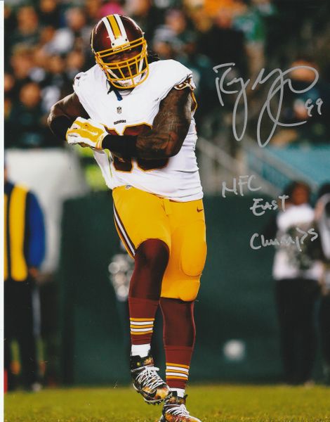 Ricky Jean-Francois autograph 8x10, Washington Redskins, NFC East Champs