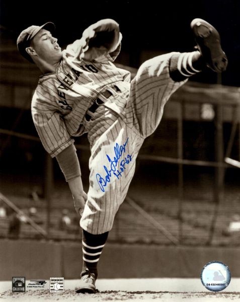 Bob Feller autograph 8x10, Cleveland Indians, HOF 62