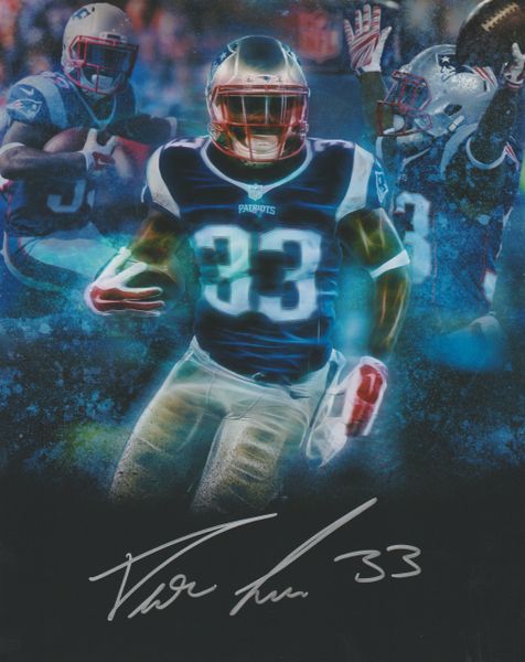 Dion Lewis autograph lithograph 8x10, New England Patriots