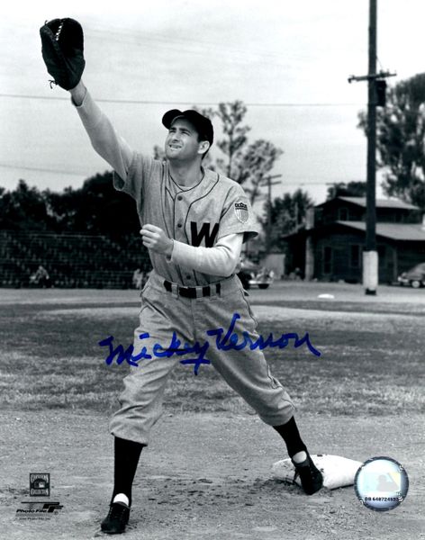 Mickey Vernon autograph 8x10, Washington Senators