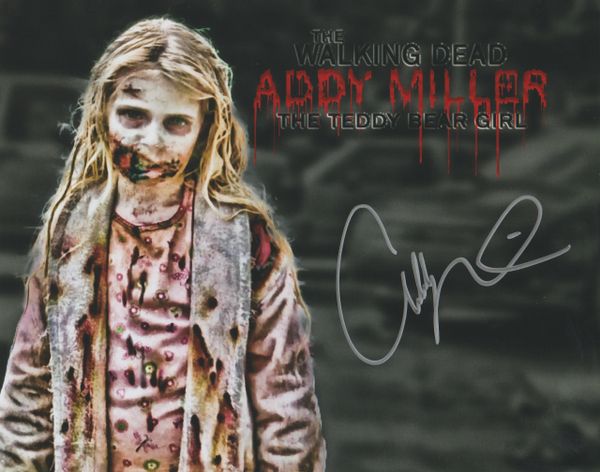Addy Miller autograph 8x10, The Walking Dead, Teddy Bear Girl (custom photo))