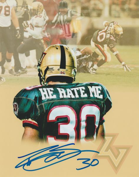 Rod Smart autograph 8x10, XFL, "He Hate Me" (custom photo)