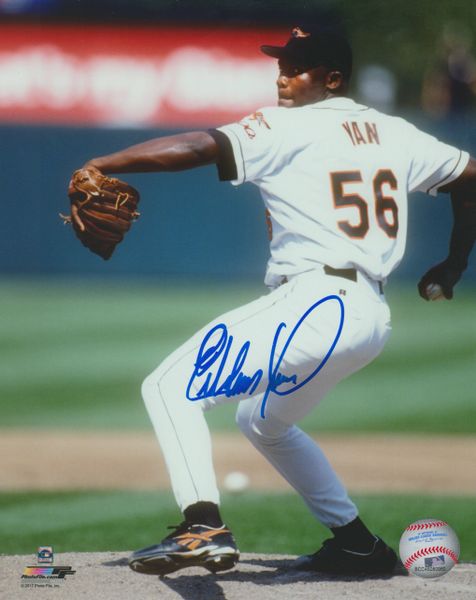 Esteban Yan autograph 8x10, Baltimore Orioles