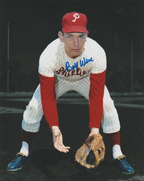 Bobby Wine autograph 8x10, Philadelphia Phillies custom photo