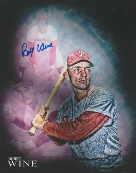 Bobby Wine autograph 8x10, Philadelphia Phillies custom photo (1)