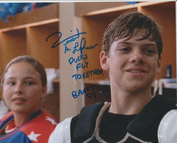 Vincent Larusso autograph 8x10; Ducks Fly Together! Mighty Ducks