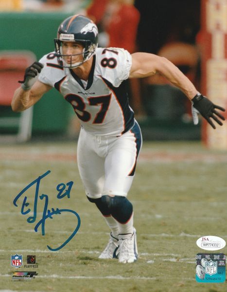 Ed McCaffrey autograph 8x10, Denver Broncos, with JSA